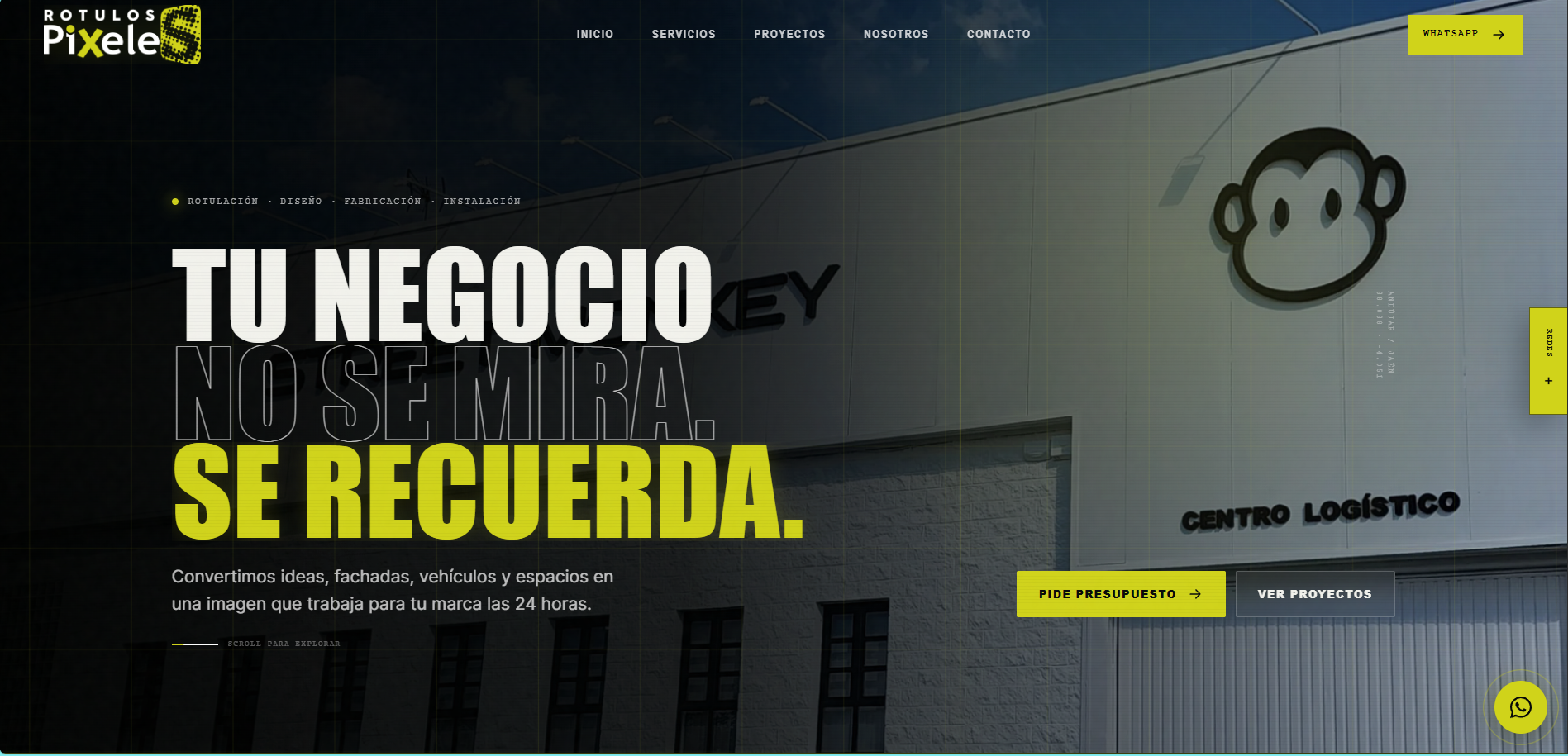 Web de Rótulos Píxeles
